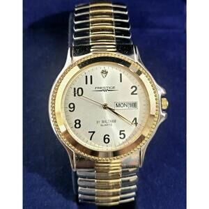 Rare‎ Vintage Waltham Prestige 80's Diamond Dial Men's Watch